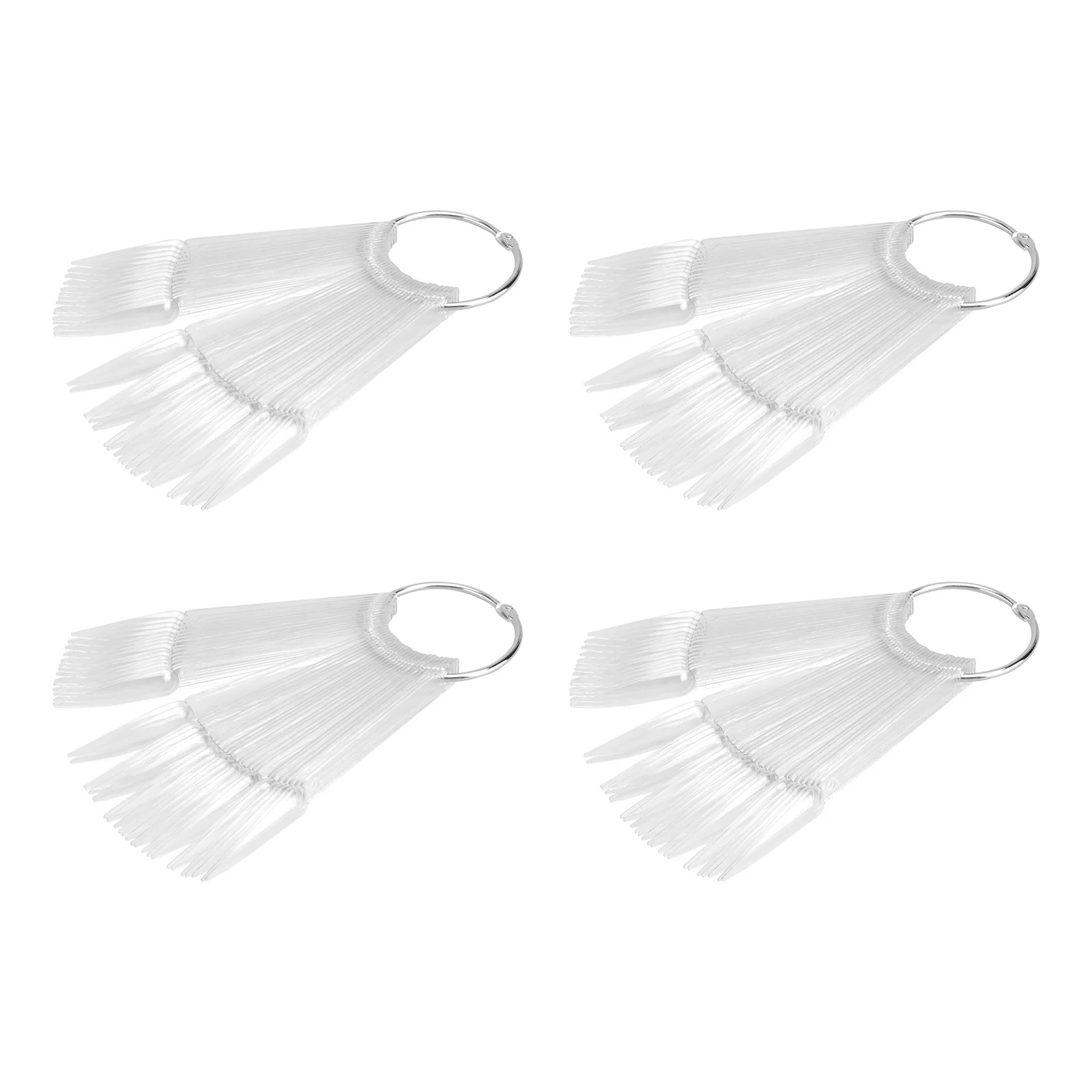 4세트 부채꼴 팁 연습 키트 투명 아트 디스플레이 보드 매니큐어 연습용 팁 네일 컬러 플레이트