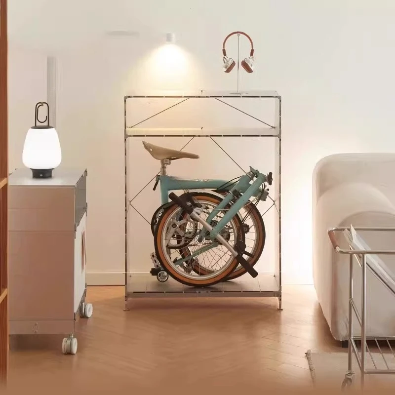 

Modular combination cabinet aluminum alloy shelf ins metal small cloth cabinet