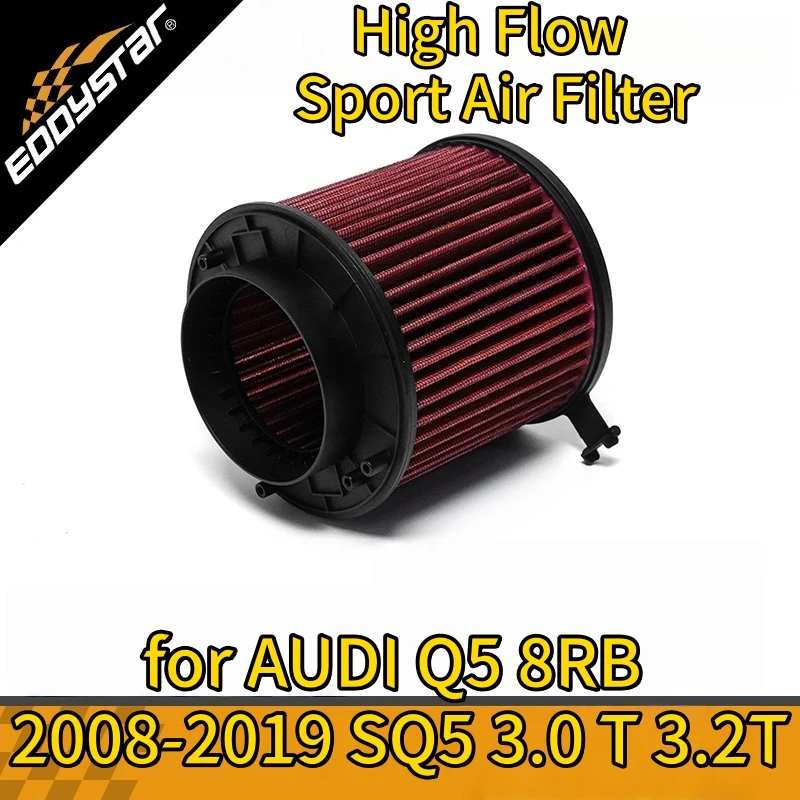 

High Flow Sport Air Filter for AUDI Q5 8RB 2008-2019 SQ5 3.0 TDI quattro 3.2 FSI TFSI Washable Racing Intake Filters