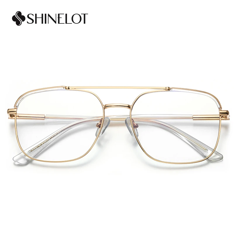 97762 Men Classic Double Bridge Eyeglasses Frame Business Glasses Contemporary Eyewear Father's Day College Student Gift