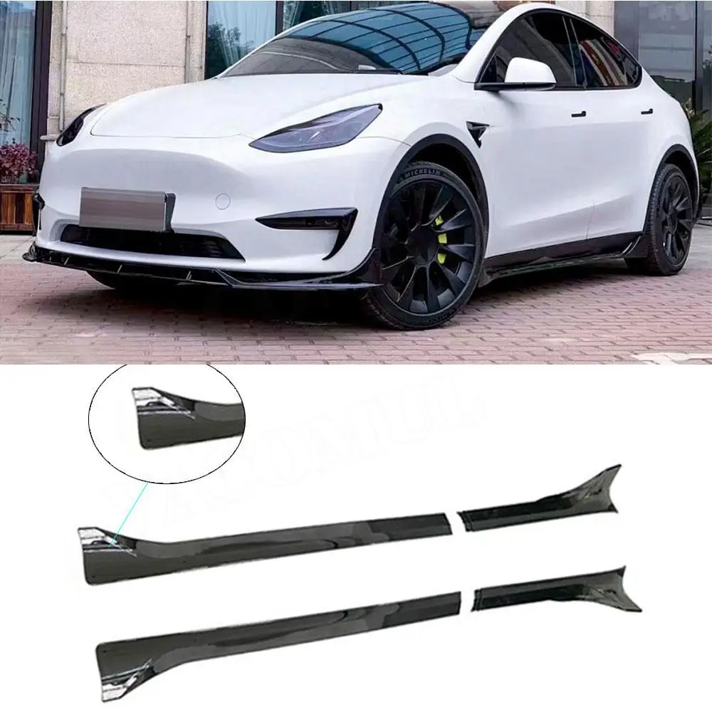 

VACOMUL боковые юбки удлинитель для Tesla Model Y 2021 + углеродное волокно/ABS корпус панель разветвитель губ Winglet фартуки