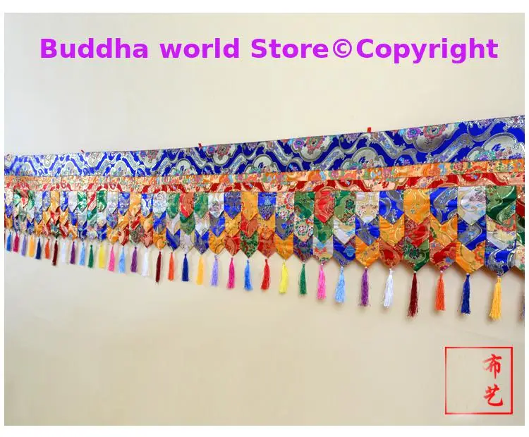 3 Meters long Wholesale Buddhist supplie Buddhism family Temple Embroidery wall Hanging table Altar Enclosing curtain draperies