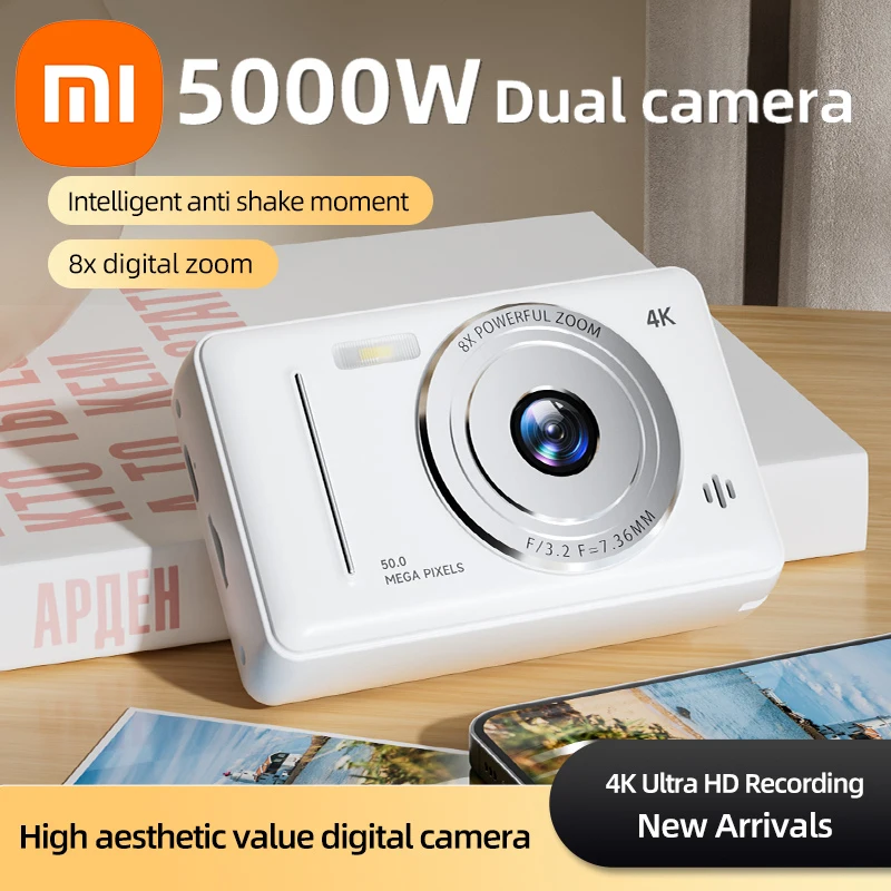 Xiaomi 4K Digital Camera 50 Million Pixels Retro CCD Portable Card Camera Entry-level Camera Dual Camera Flash  Auto Focus