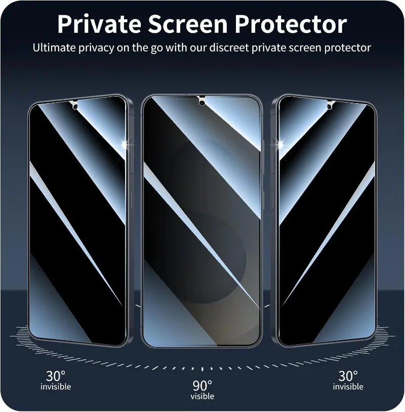 3Pcs Privacy Tempered Glass for Samsung Galaxy S26 S25Ultra Anti-spy Screen Protector Fingerprint Function for Samsung S26 S25