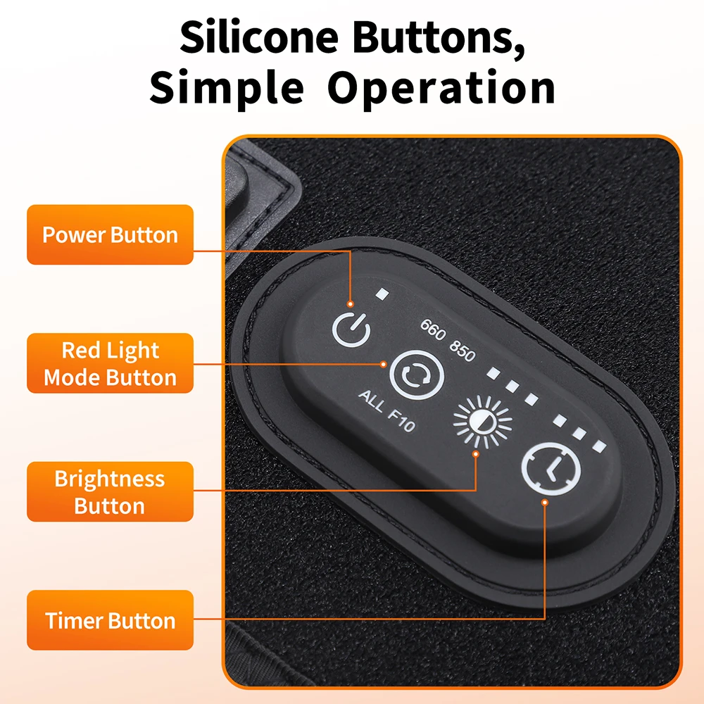 72 LEDs Red＆Infrared Therapy Belt 850nm 660nm Infrared Heating Waist Belt Massage Pad For Sports Injuries Wound Healing 3 Timer