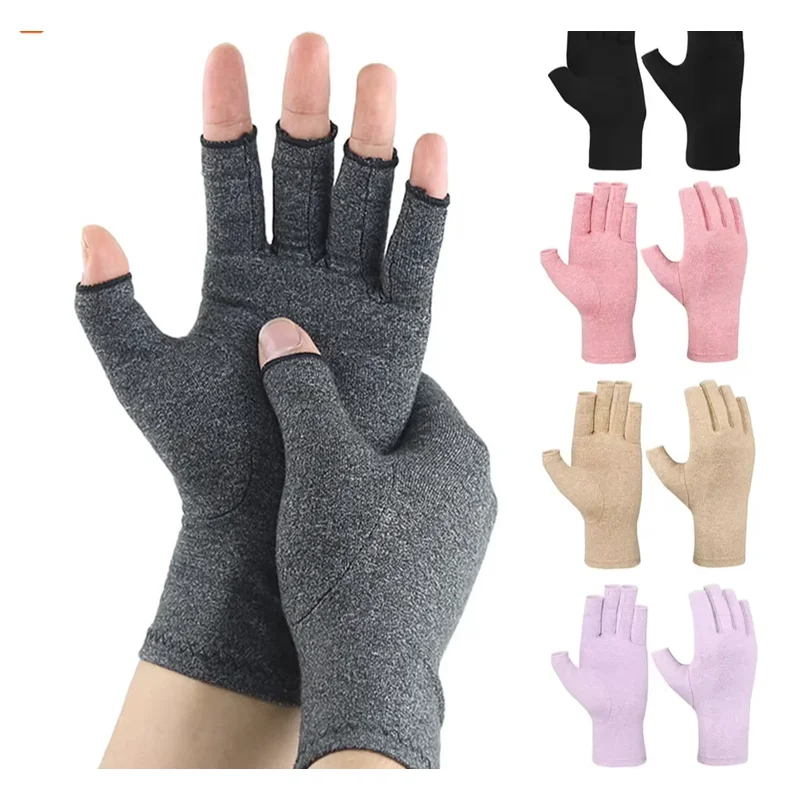 2Pair Arthritis Gloves Women Men, Carpal Tunnel, Rheumatiod, Tendonitis, Fingerless Hand Thumb Compression Gloves Outdoor work