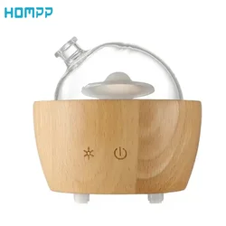 Diffuseur d'arômes en bois massif et verre, humidificateur d'air à ultrasons, vaporisateur de parfum, pulvérisateur de brume, huile essentielle, maison, spa, chambre, 100ml