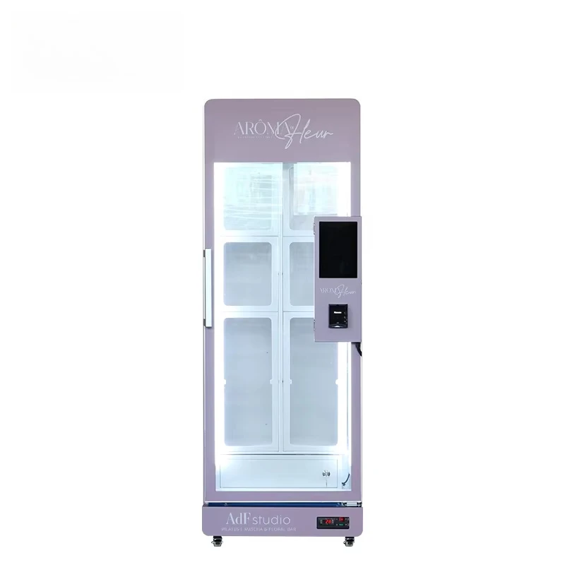 

Pink Self Service Small Smart Automatic Fridge Refrigerator Fresh Flower Bouquet Vending Machine