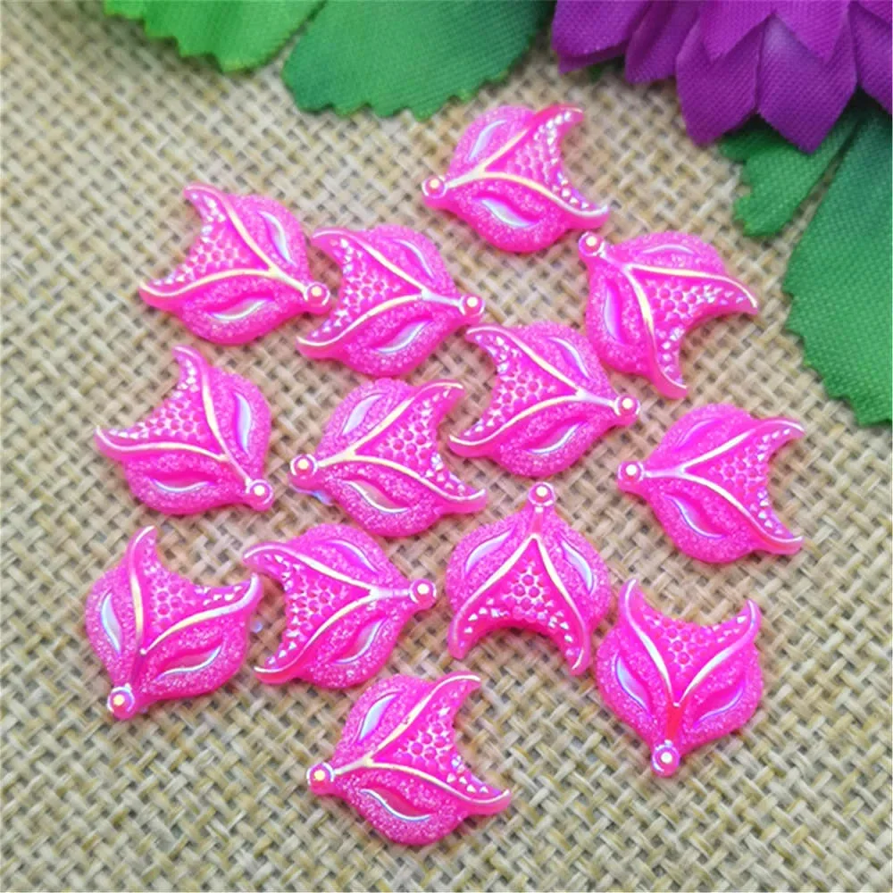 30pcs 11*13mm Mix color AB Color Fox Resin Rhinestones Flatback Beads