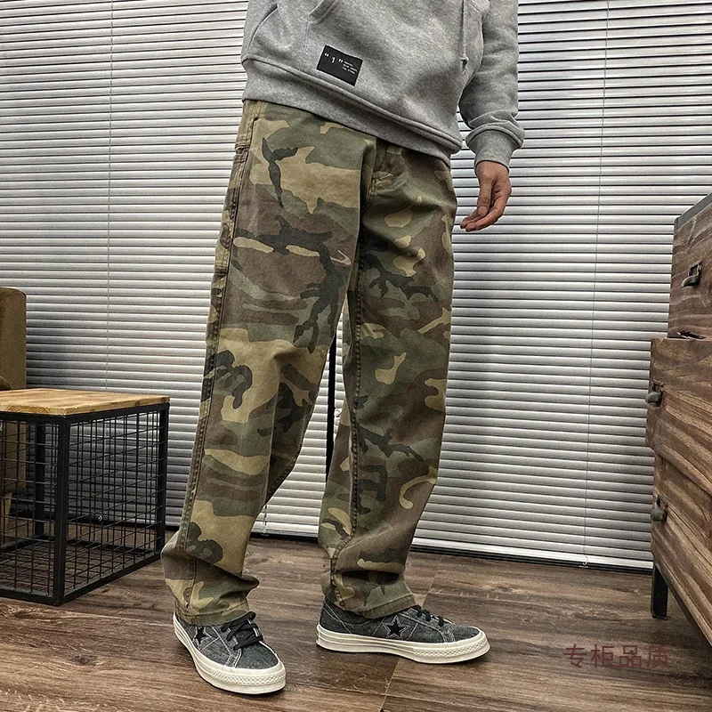 

Спецодежда, мужские свободные прямые брюки с девятью точками, весенне-летние брюки с завязками на шнурке, модные брендовые повседневные брюки в стиле хип-хоп