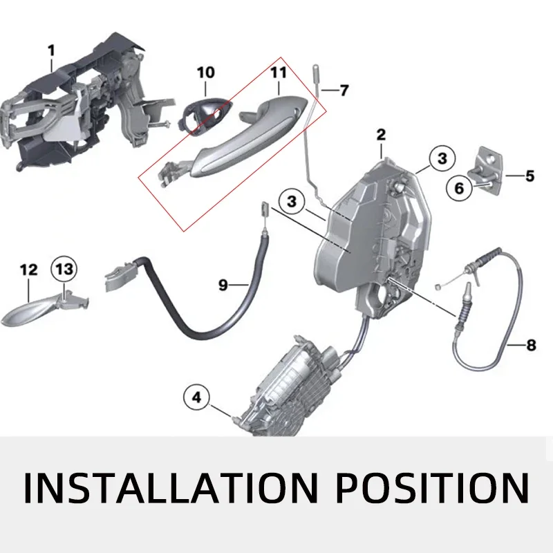 مقبض باب الوصول المريح الخارجي للسيارة BMW 5 7 Series F01 F02 F06 F10 520d 520i 525d 528i 530d 530i 51217231931 #4