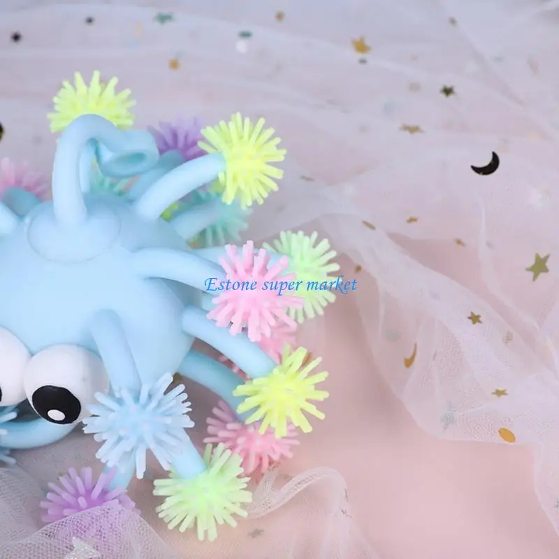 090B Luminous Puffer Ball Bulging Eyes Hedgehog Toy Christmas Decor Gift Toy for Kids