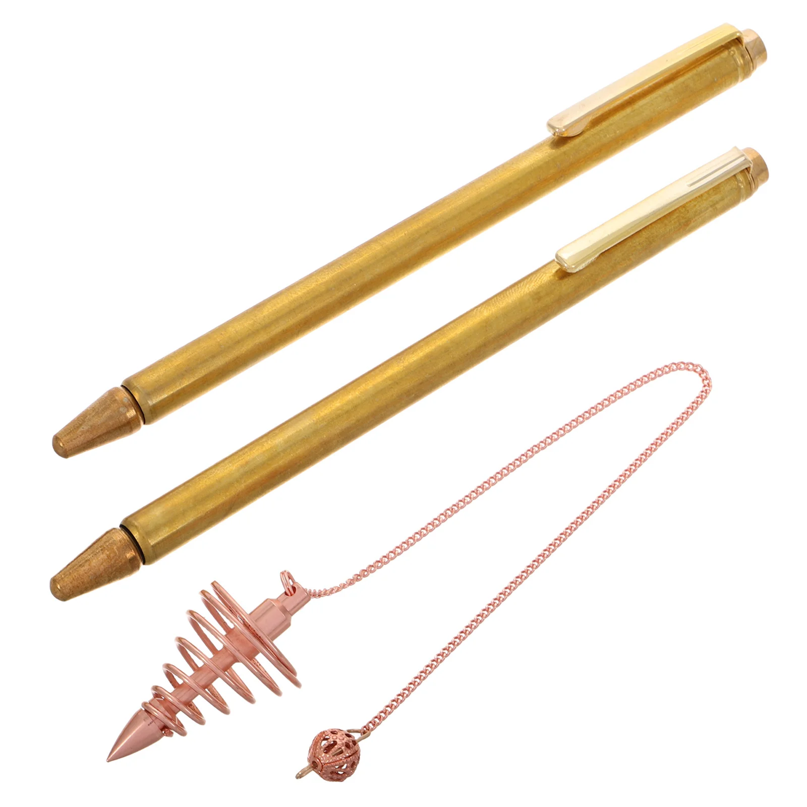 

1 Set Of Copper Dowsing Rods Sturdy Water Divination Pole Portable Metal Detecting Tool For Outdoor Treasure Hunting Amateurs