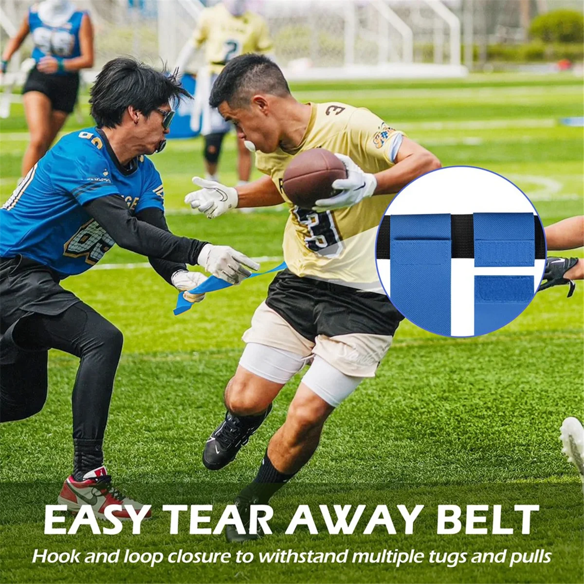 TOP Flag Football Belts, 14 Player Adjustable Flag Football Set for Sports Training Competition