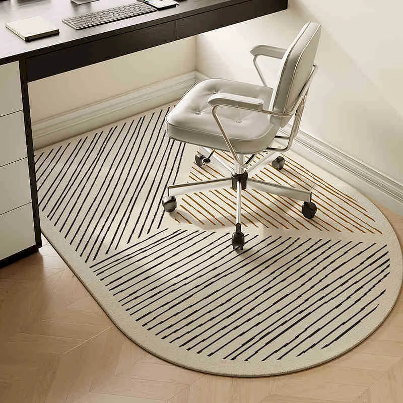 VIKAMA Minimalist Lines Half Circle Anti Slip Floor Protector Noise Reduction Soft Carpet Home Decoration