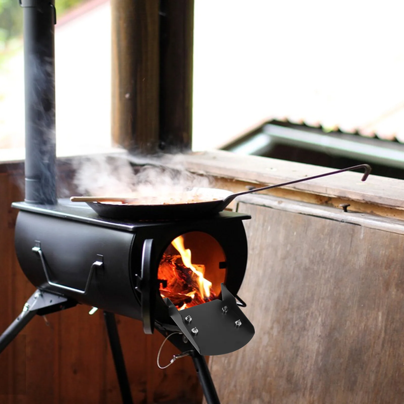 

Pellet Discharge Metal Chute BBQ Grill Accessories Black Ports Smoker Helper Groove Grill Pellets Discharge Ports Kitchen Bar