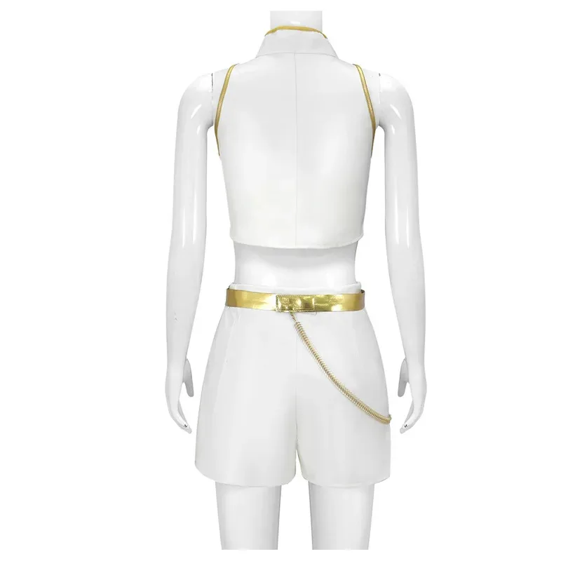 زي Kpop Demon Zoey Rumi Hunters Mira Heavy Duty Y2K Cyber Metaverse زي أداء المسرح القوطي المستقبلي التأثيري؛ 2، ج