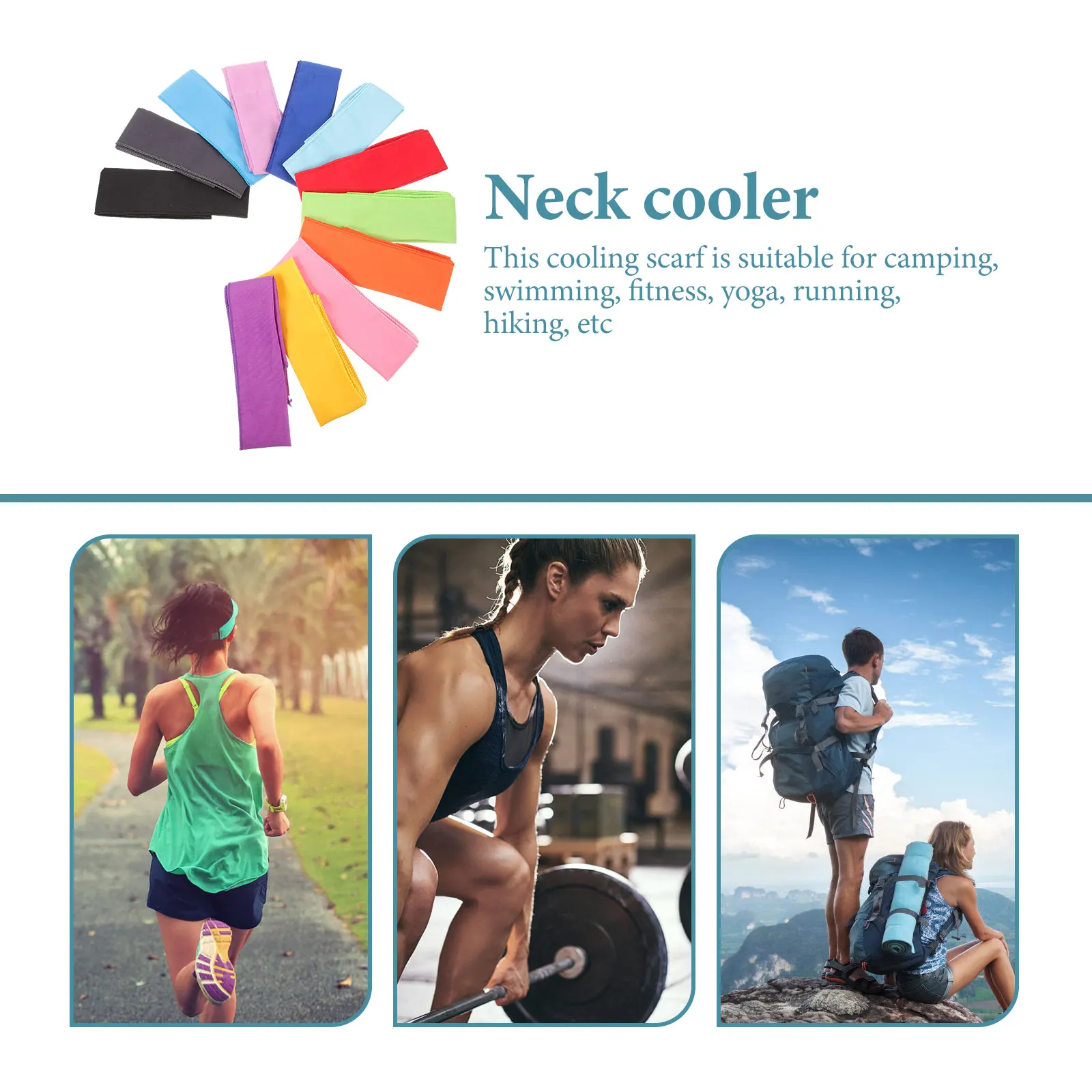 

12Pcs Neck Cooling Wraps Summer Cool Scarves Multi-Function Sweatband for Cycling Yoga Travel Lightweight Comfortable Neck