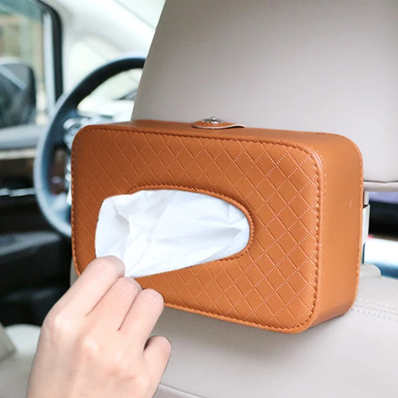 Car Tissue Box Car Tissue Bag Cover 21 * 12 * 6.3CM Interior Supplies Strap Style Chair Back Tissue Box High-capacity