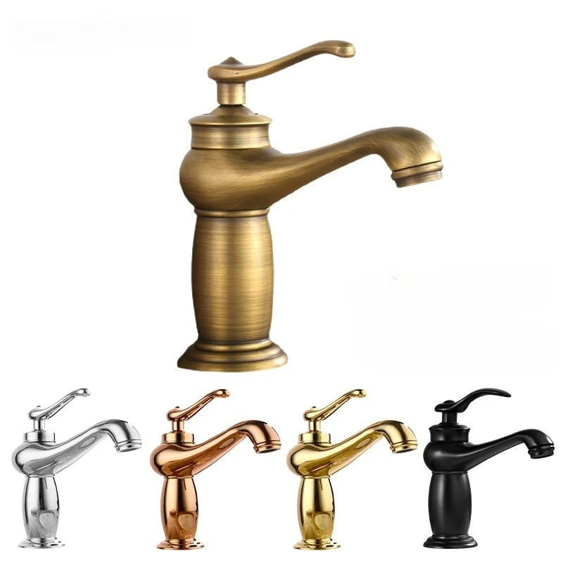 

Luxury Europe style antique gold bathroom basin faucet Mixers Taps single handle magic lamp cold and hot water kitchen faucet
