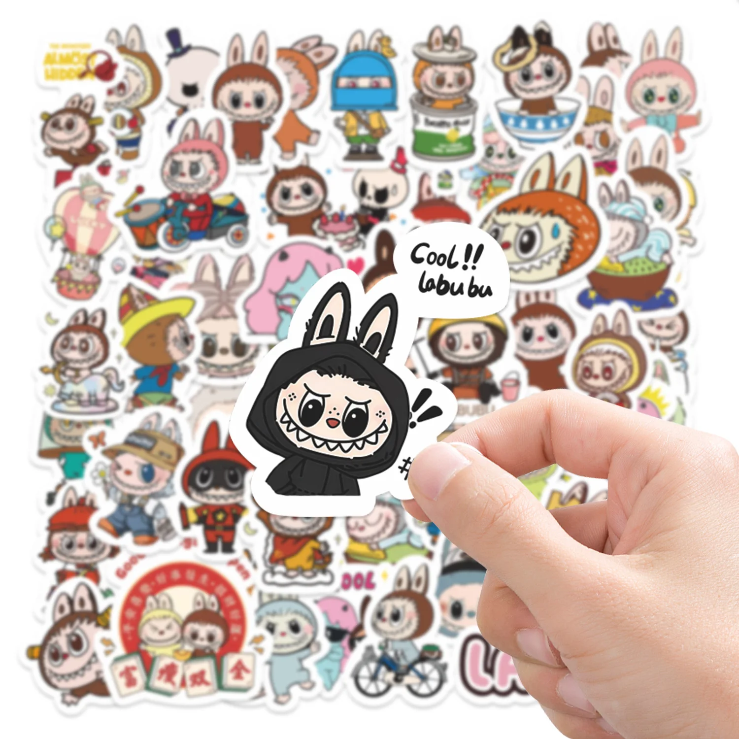

60 Labubu Cartoon Cute Stickers Creative Decoration Phone Cases Notebook Luggage Waterproof Stickers Girl Gifts