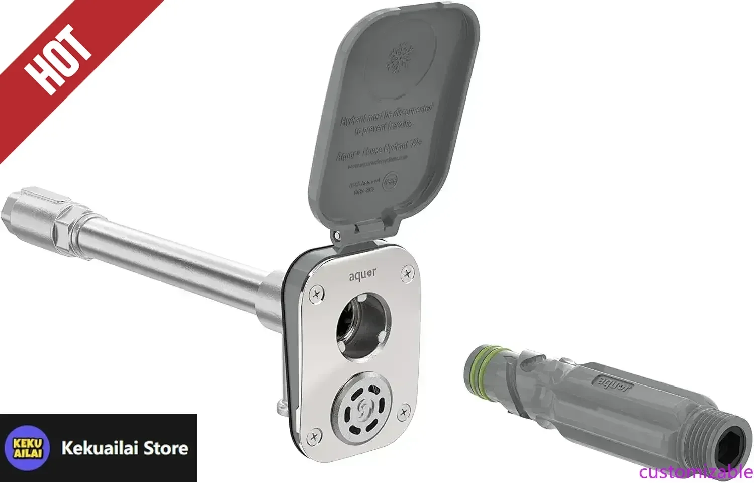 

Customizable House Hydrant V2+ Frost Free Outdoor Garden Faucet with Quick Connect and Anti-Siphon, 10 inch, Slate Gray Polymer