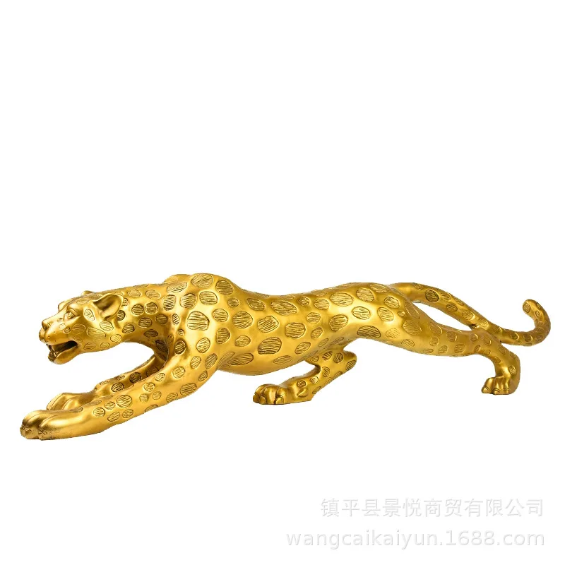 Leopard car ornament, copper animal sculpture, copper leopard, home and living room decoration, copper handicraft