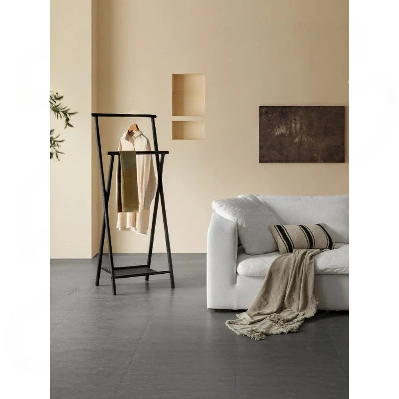 For Furniture Light Hanger Solid Wood Hanger Modern Simple Bedroom Black Shelf Folding Double Layer Hanger