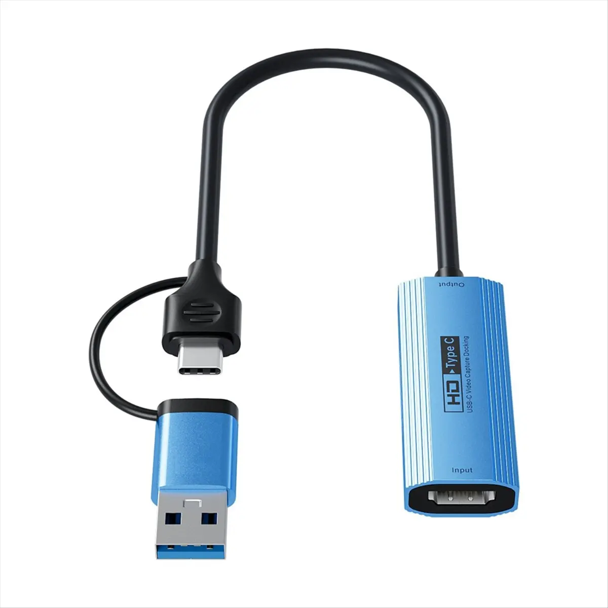 【~ New Y24A】USB3.0&USB-C 1080P 4K30Hz Video Capture Docking with PD3.0 Power Supply for Versatiled Device Compatibility