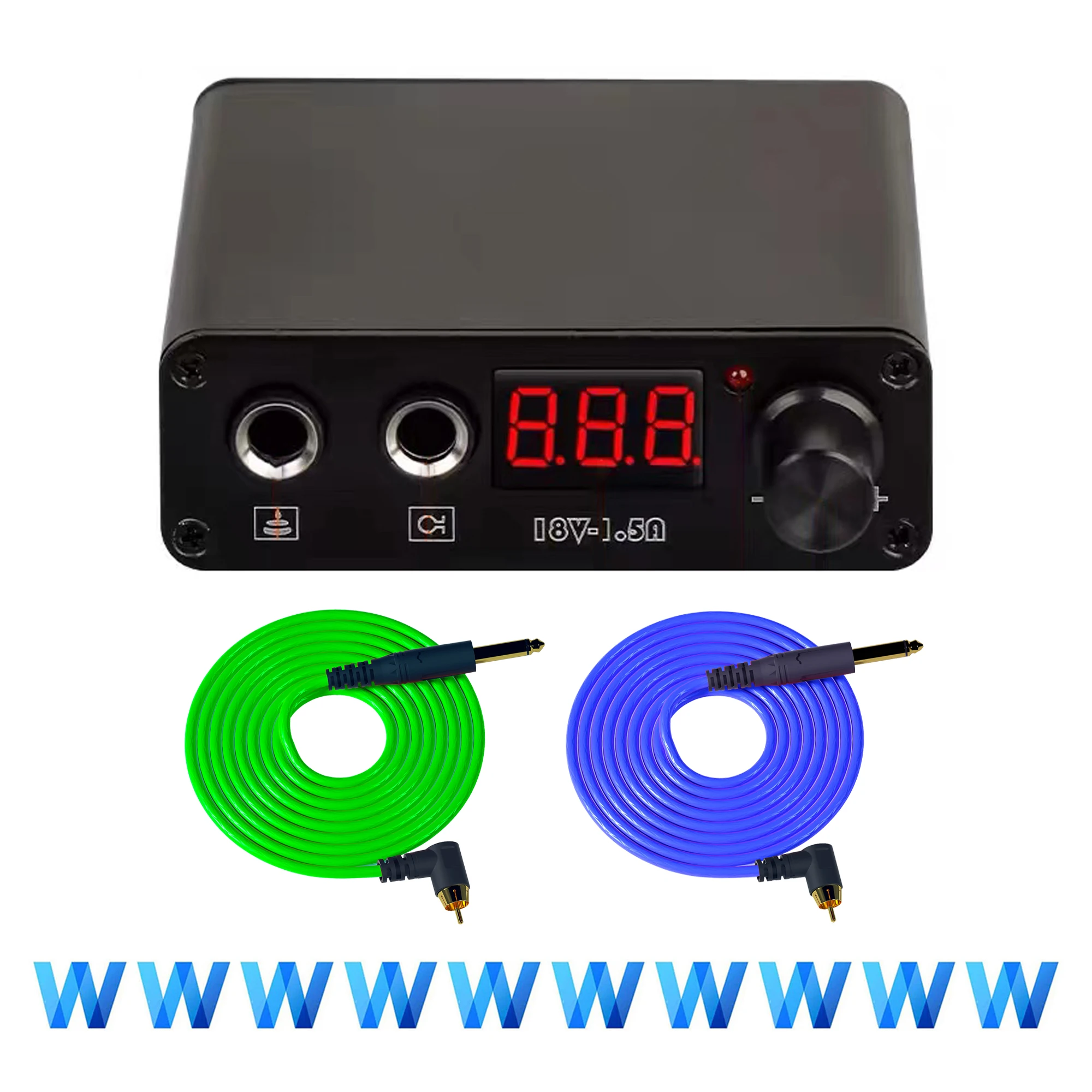 

1.5A Tattoo Power Supply &Elbow Snake Skin Pattern High-end RCA Hook Wire For Coil Rotary Tattoo Machine Pen Tattoo Machine Set