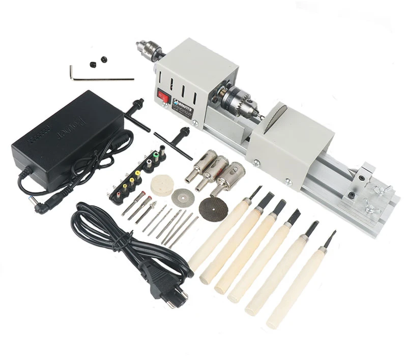 for Woodworking Lathe Manual Mini Lathe DIY Woodworking Beads Machine Polishing and Cutting Multi-Function Bracelet Puncher Set