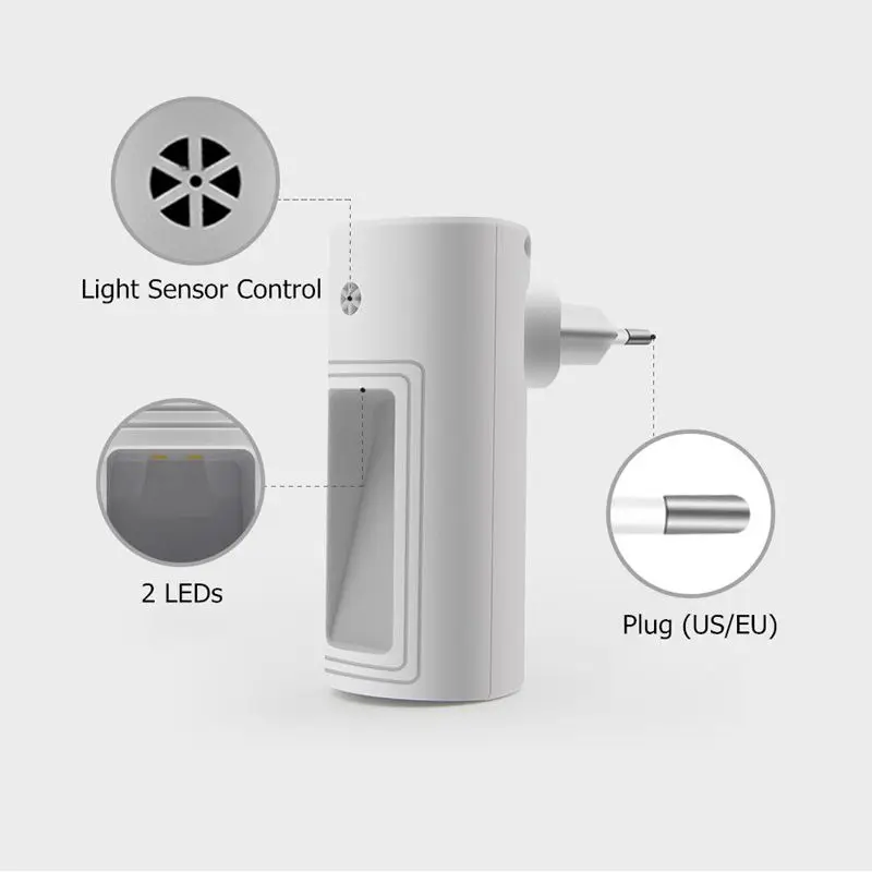 Controllo del sensore di luce luce notturna a LED per la notte scura lampada da comodino per camera da letto per bambini con lampada a luce notturna per dormire con spina ue/usa