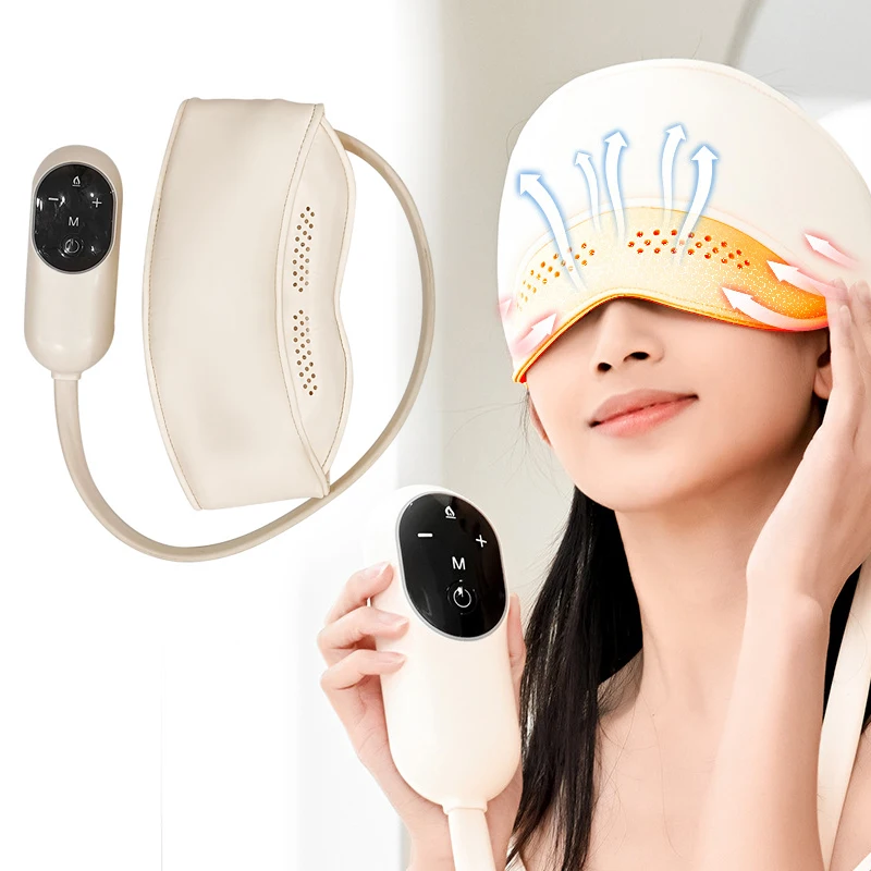 

Sleeper head Massager, beige head and eyes one button, air bag massage, graphene hot compress, multiple decompression modes, bas