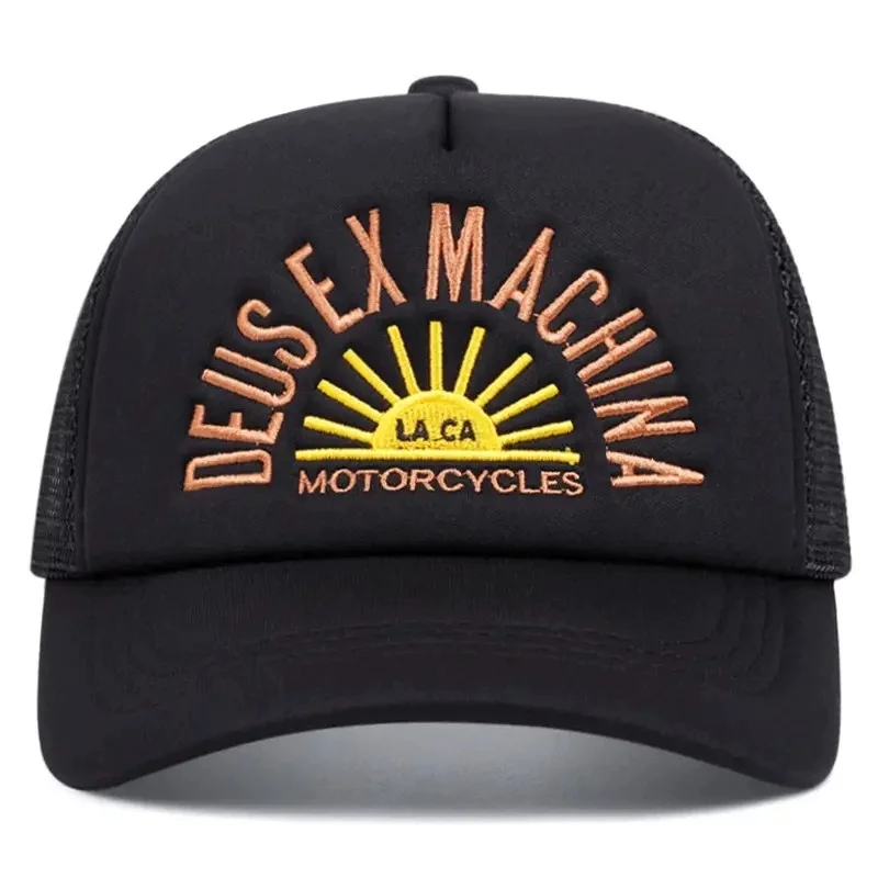 الأبجدية الشمس المطرزة شبكة قبعة اللياقة البدنية الهيب هوب قبعة الأمريكية ظلة تنفس منحني الطنف شاحنة سائق قبعة