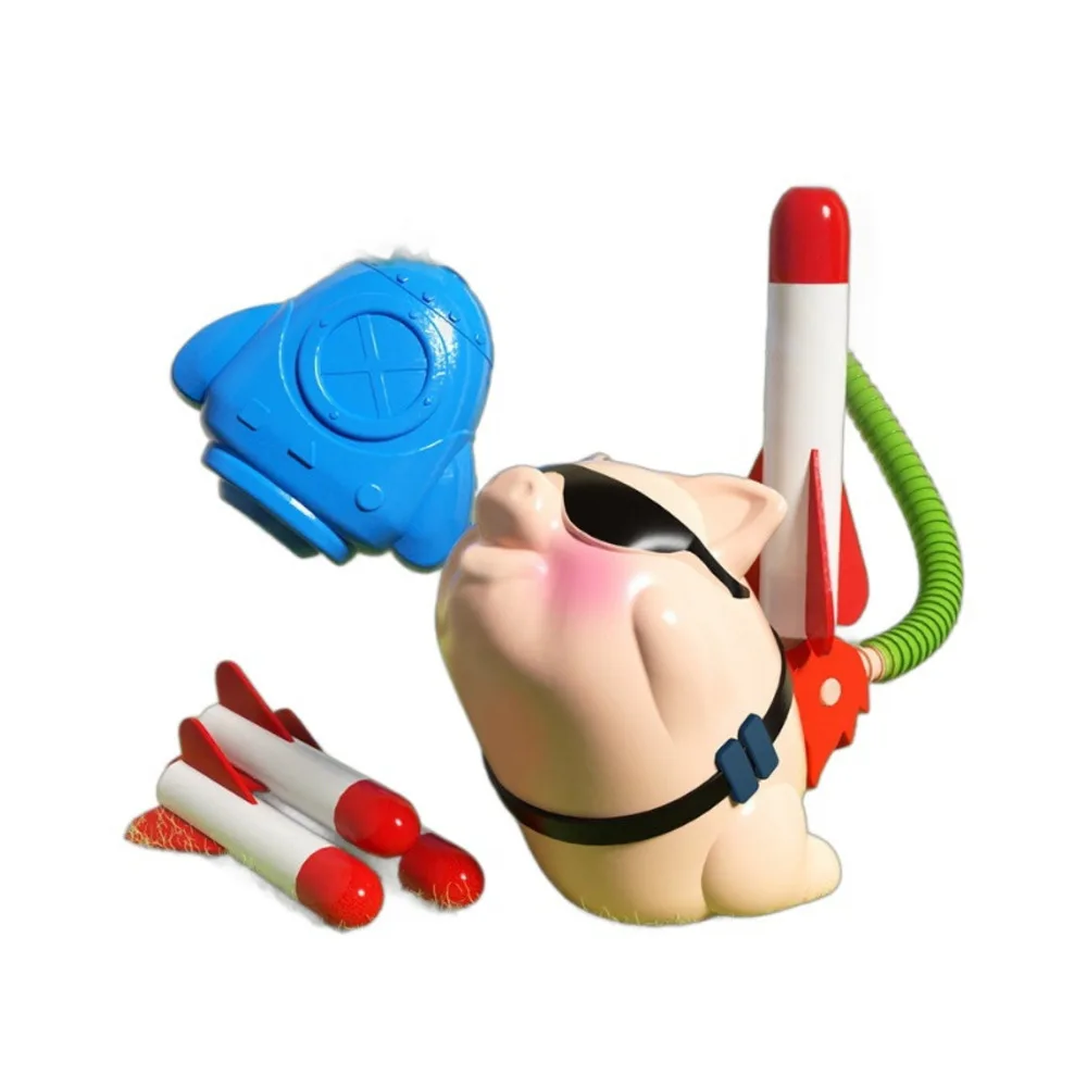 لعبة قاذفة الصواريخ للأطفال في الهواء الطلق مع أضواء LED، صواريخ إسفنجية تعمل بالهواء المنشط للأولاد والبنات #5