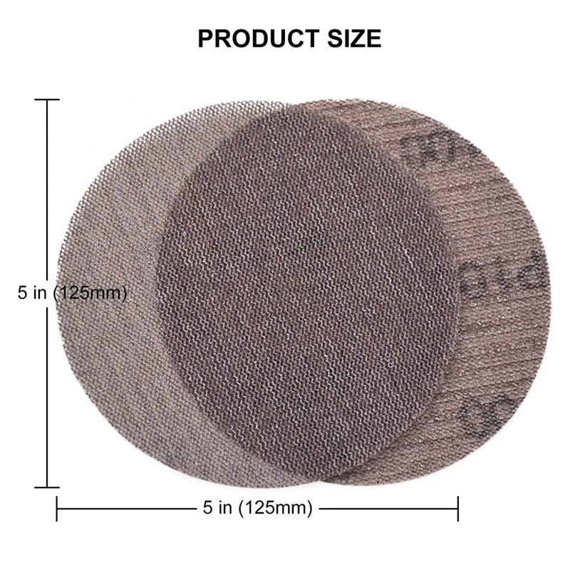 Imagem -06 - Hook And Loop Mesh Lixar Discos Discos Abrasivos Secos para Lixadeira Almofadas de Substituição 80600 Grit 125 mm 30 Pcs