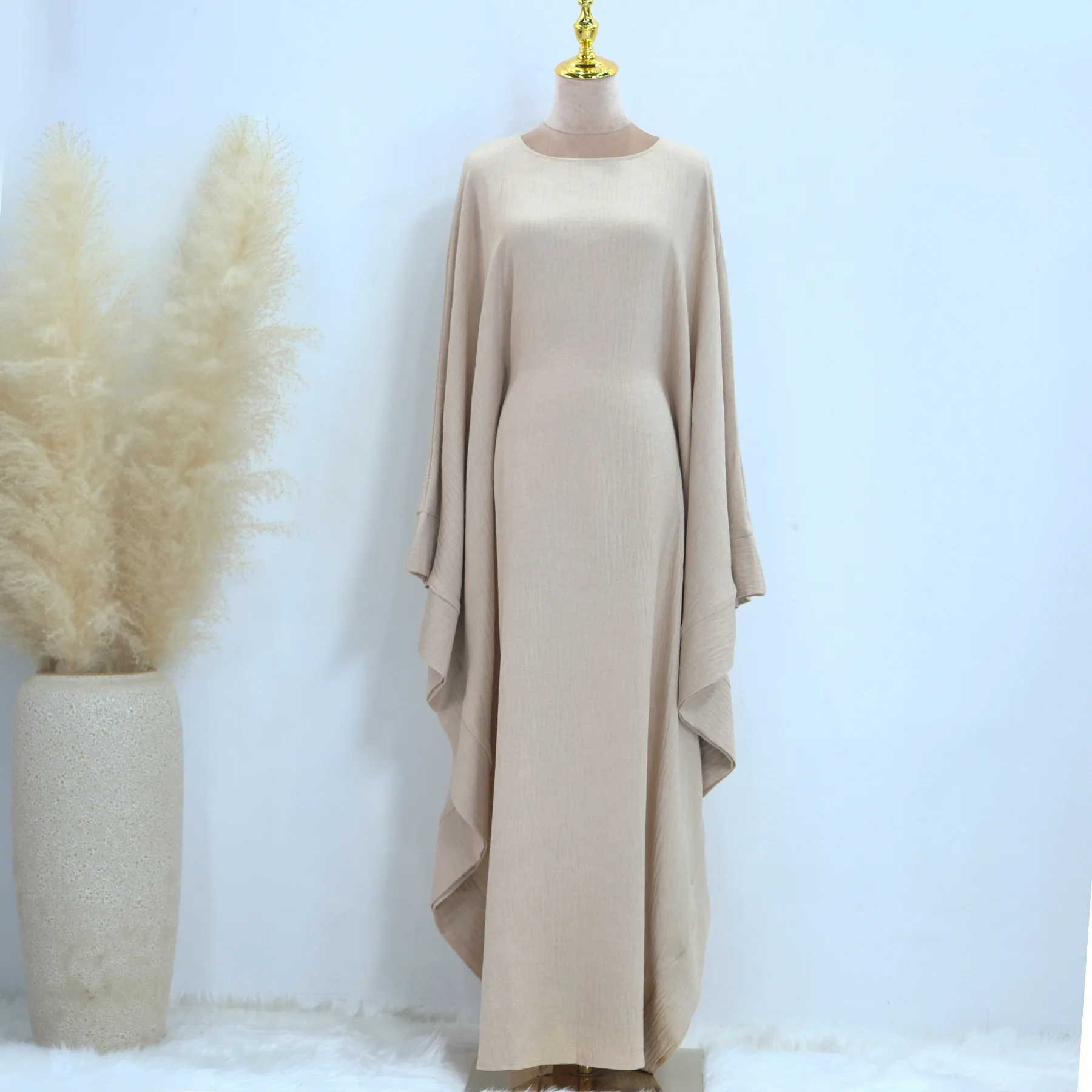 Vestido Abaya Muçulmano para Mulheres, Manga Batwing, Roupas Islâmicas, Dubai, Turquia, Roupa Modesta para Festa Kaftan, Ramadã, Veste Eid Hijab