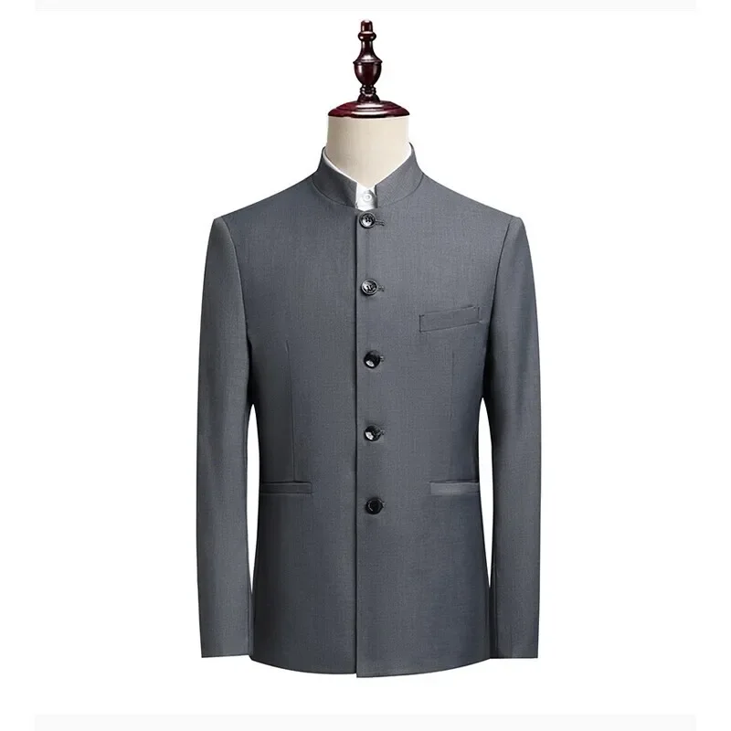 السترة الرجال الموضة شهم الأعمال التخسيس في الهواء الطلق تشونغشان دعوى العصرية مأدبة المضيف عادية الزفاف الوقوف طوق السترة #1