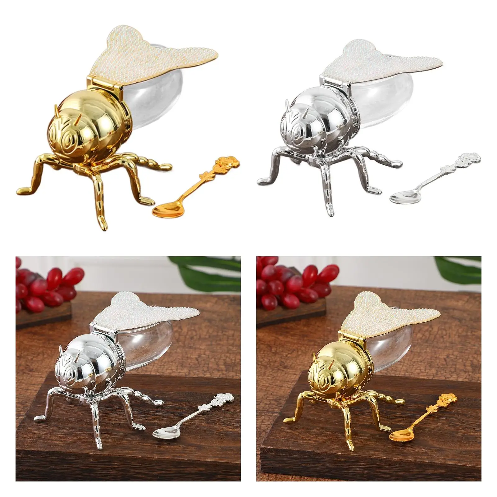 Bijenhoningpot met lepel Kruiderijpot Nieuwigheid Multifunctioneel Strasssuiker