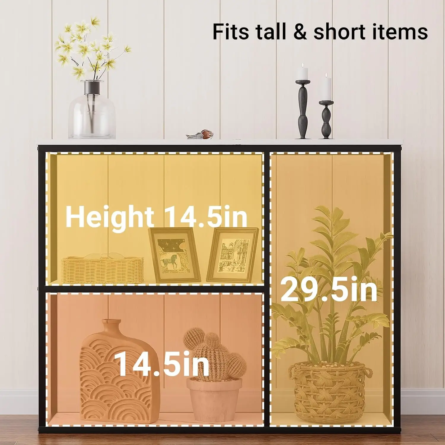 Modern Industrial Console Table, 31.5 Inch Narrow Entryway Sofa Table with 3-Tier Storage Shelves, White Marble Top