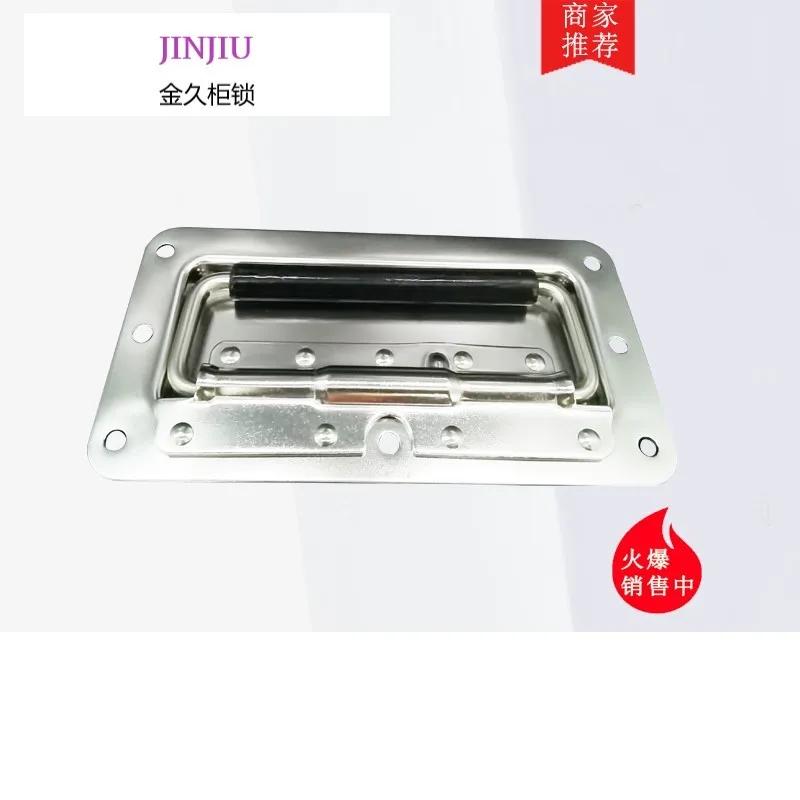 square concealed embedded spring folding handle toolbox side handle with rubber sleeve Industrial Equipment Cabinet Pull handle