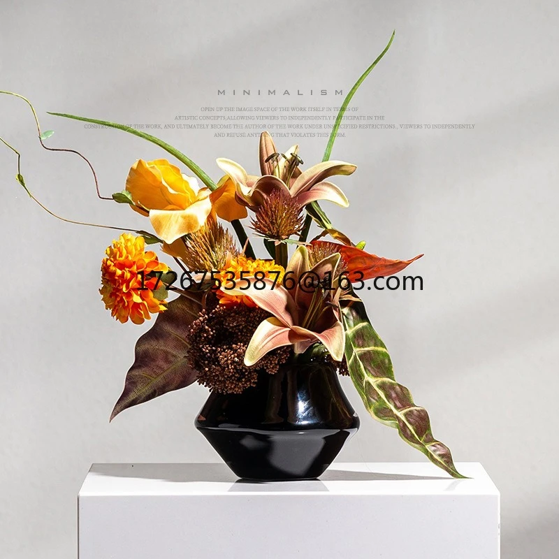 

Modern flower art light luxury ornament high-end living room entrance coffee table hotel model room front desk flower art