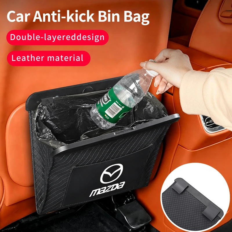 Car Seatback Trash Can Magnetic Garbage Pouch Tools Bag Accessories For Mazda 6 3 5 2 CX5 CX7 323 Demio Axela Atenza CX9 MX3