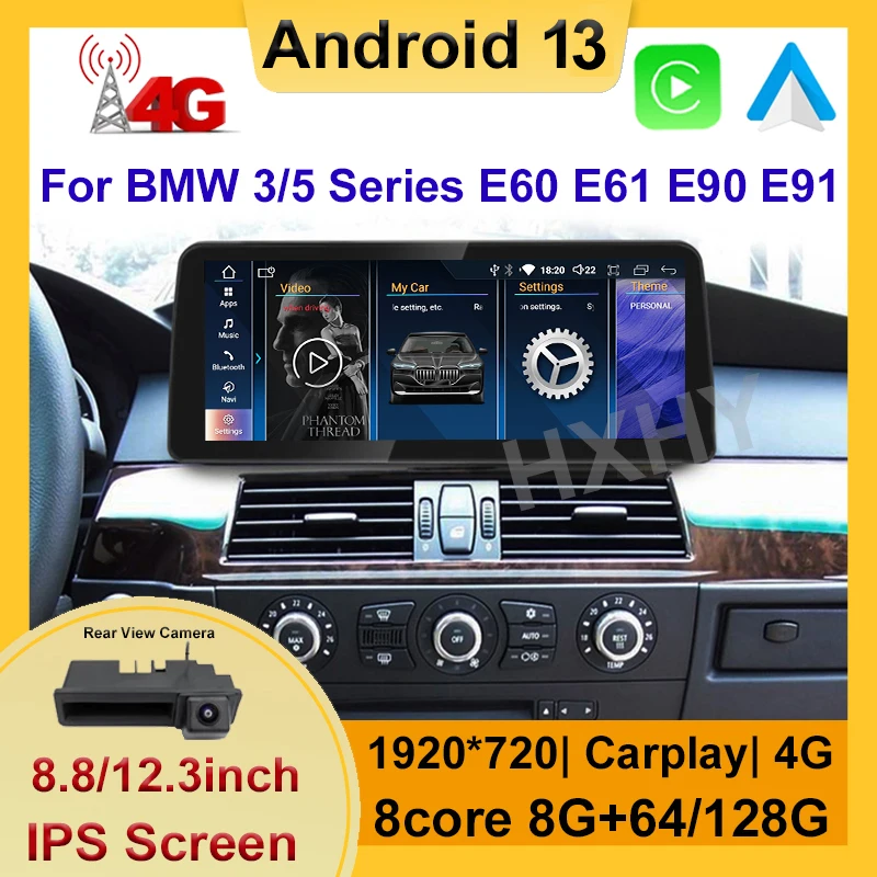 

8.8/12.3inch Android 13 8+128G System Car Multimedia Player For BMW E60 E90 WIFI SIM BT Carplay GPS Navi Touch Screen Radio