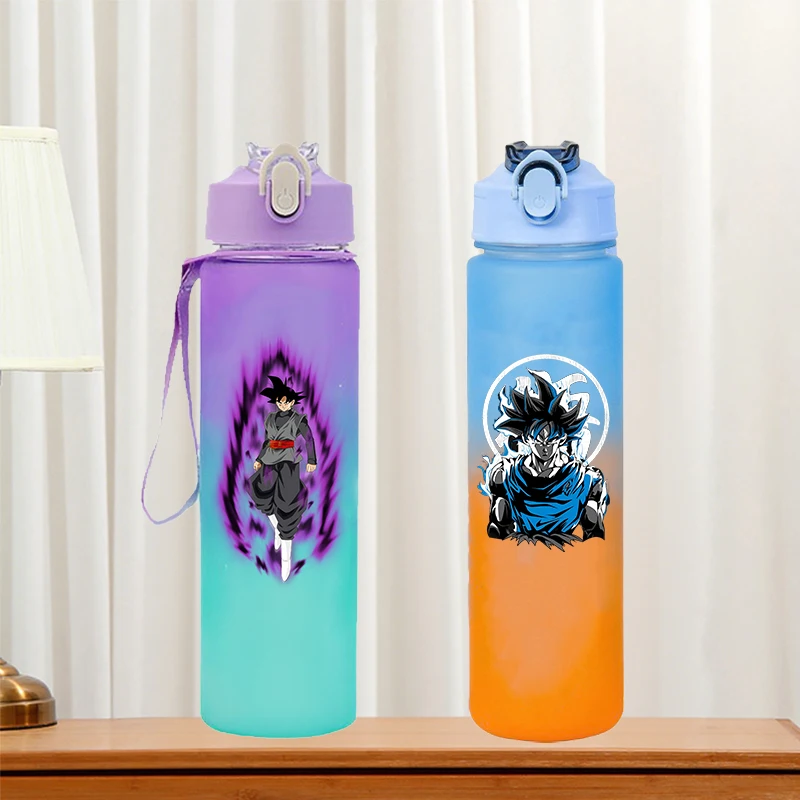 

750ML Dragon Ball Gradient Water Bottle Large Capacity Portable Water Bottle Anime Pattern Water Bottle Children's Birthday Gift
