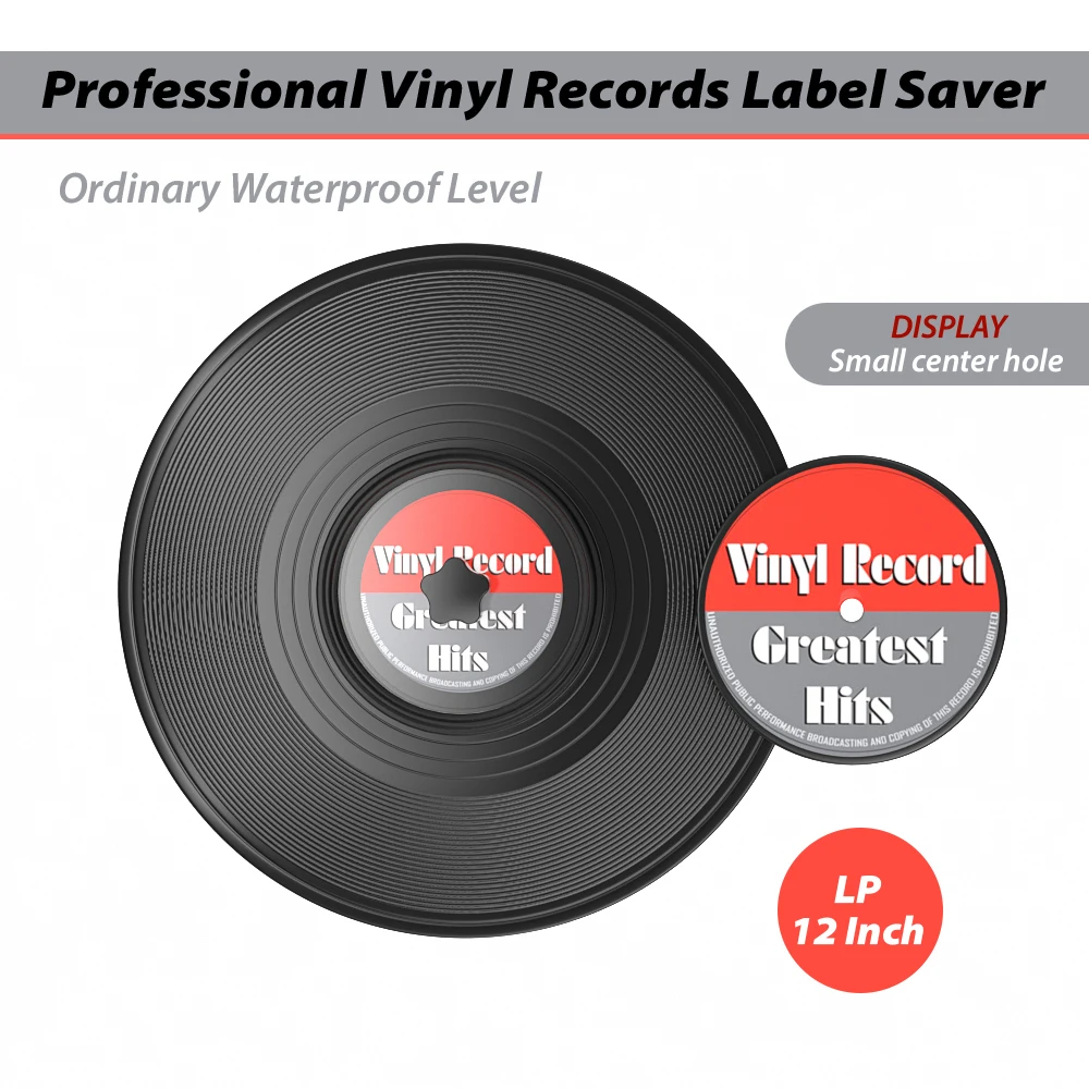 7-12 Inch EP LP Vinyl Record Label Saver Vinyl Record Clean Saver Record Cleaning Protector Waterproof Label Saver Record Clamp