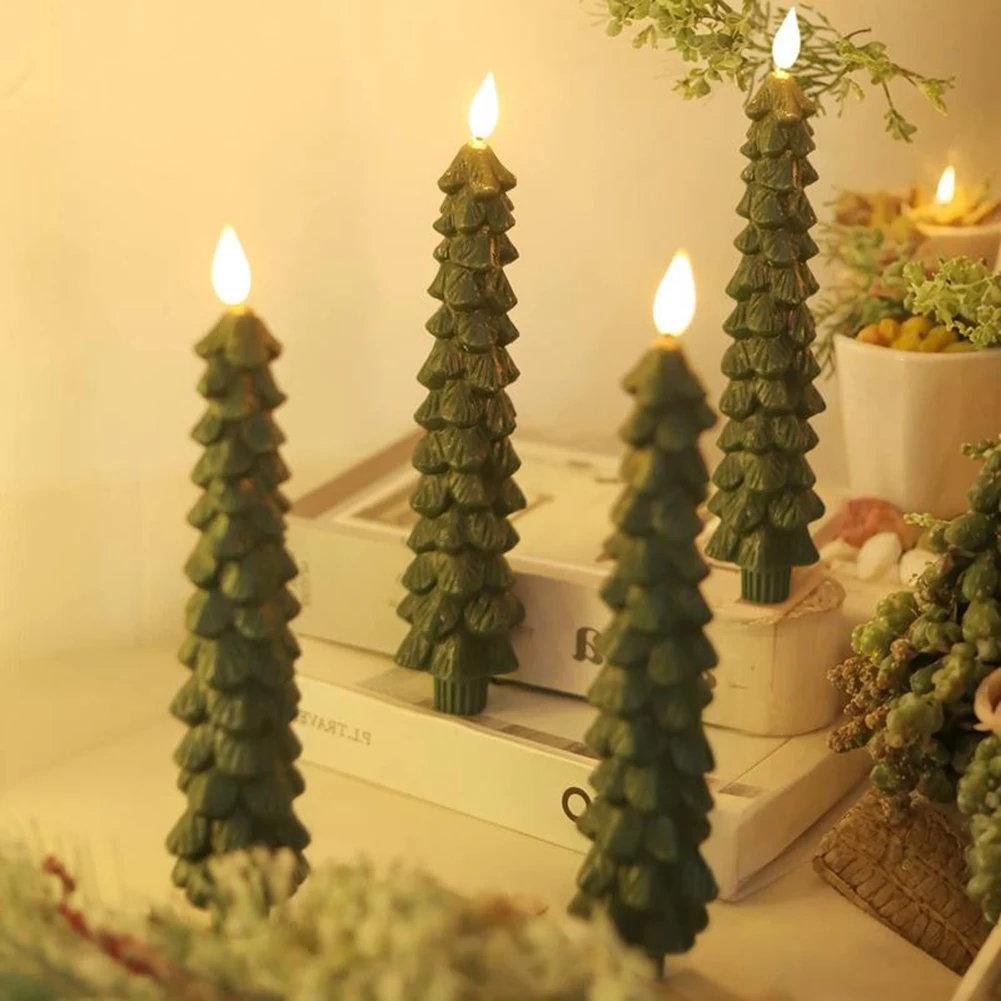 

Remote-Controlled Flameless Taper Candles for Tree with Flickering Effect LED Battery Operated Candles Table Decoration