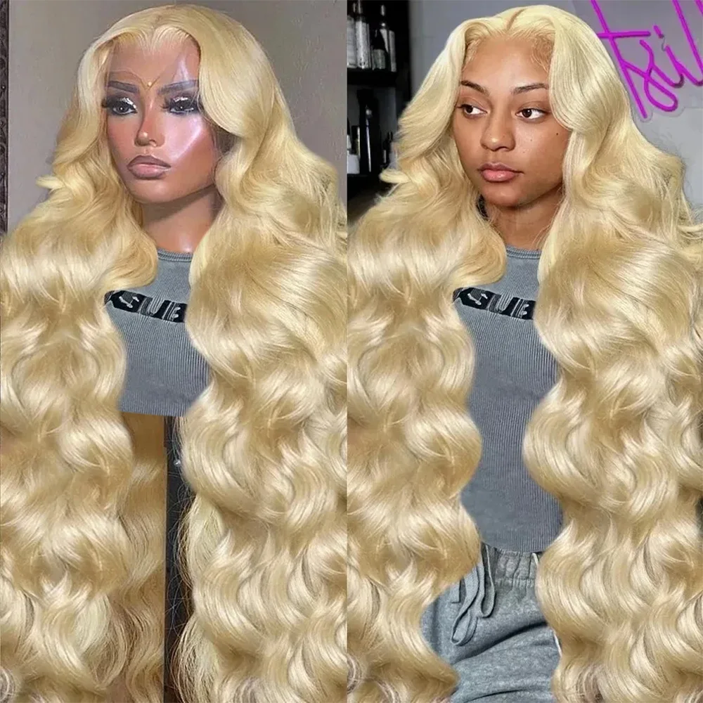 40 Inch Body Wave 613 Honey Blonde 13x4 13x6 HD Lace Front Human Hair Wigs Wavy Glueless Lace Frontal Wig For Women Remy 250%