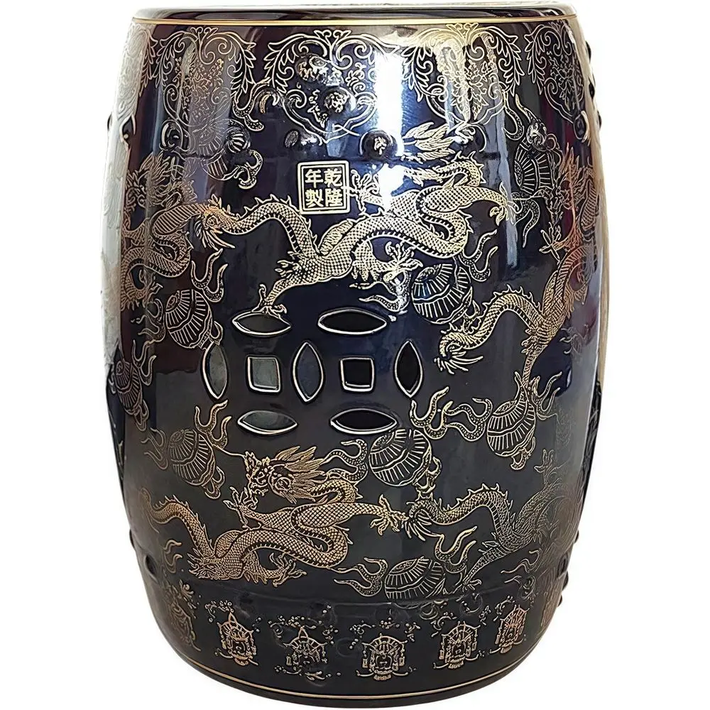 

Stools, Ceramic Garden Stool, Indoor/Outdoor Side Table, Plant Stand, Chinoiserie Decorative, Classical Footstool for Living Roo