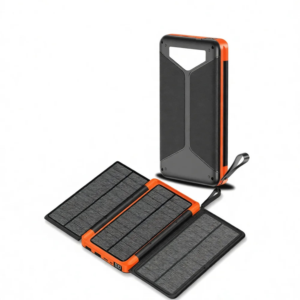 Waterproof Solar Charger Foldable Power Bank For Outdoor Camping Hiking Travel Portable External Battery Emergency Supply